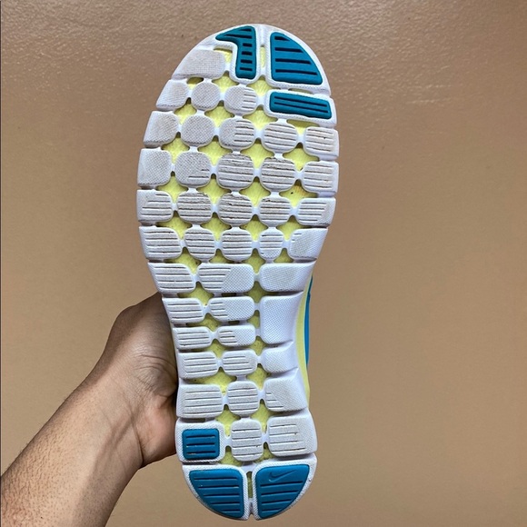 2012 Nike Flex Run Fitsole Turquoise Volt White Running Sneakers - Picture 8 of 16